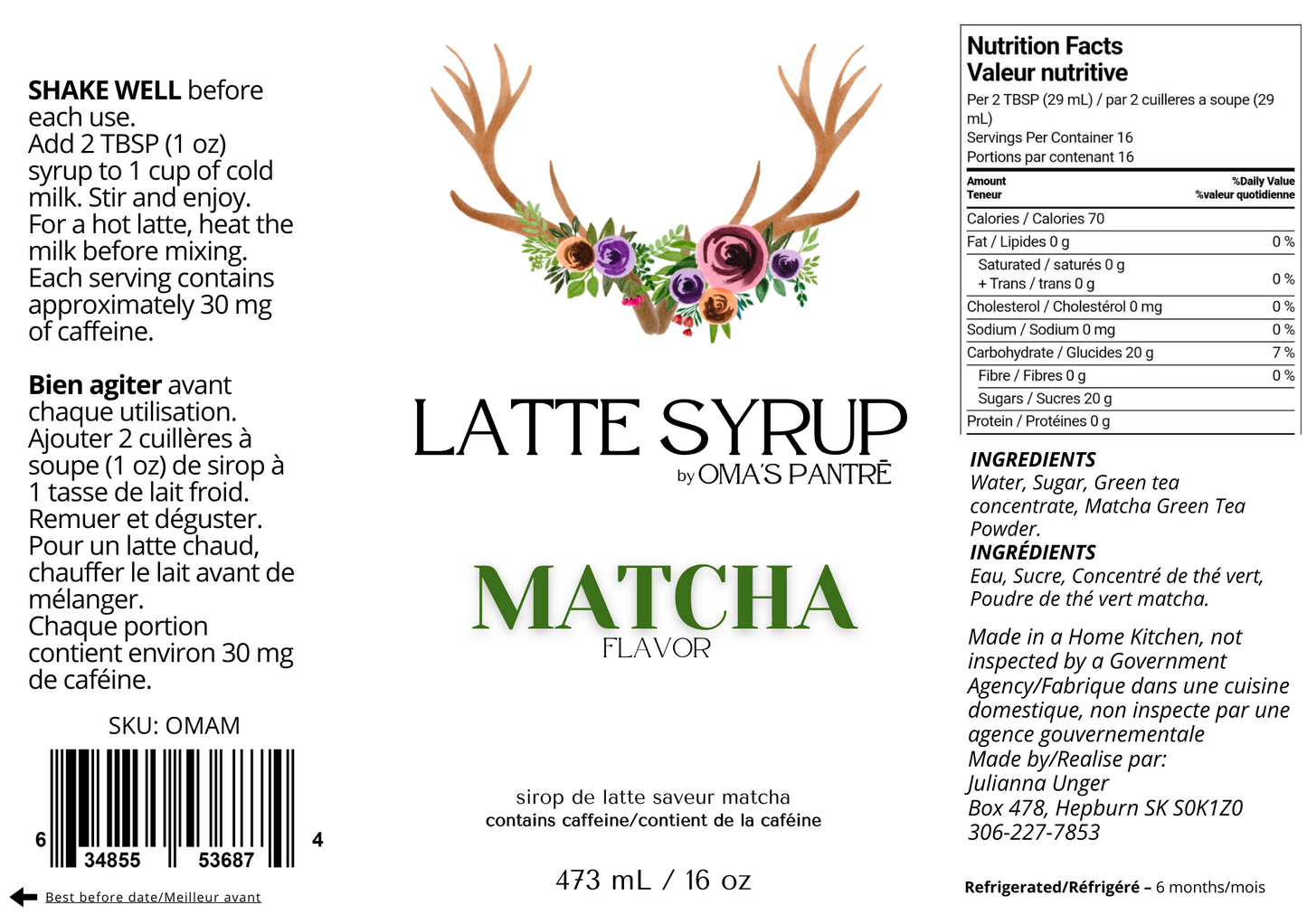 Matcha Latte Syrup