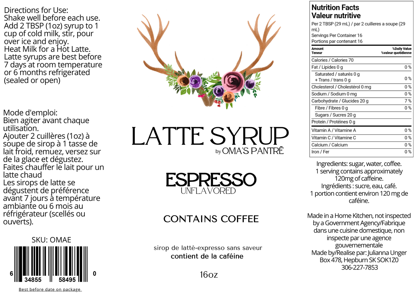 Espresso Latte syrup