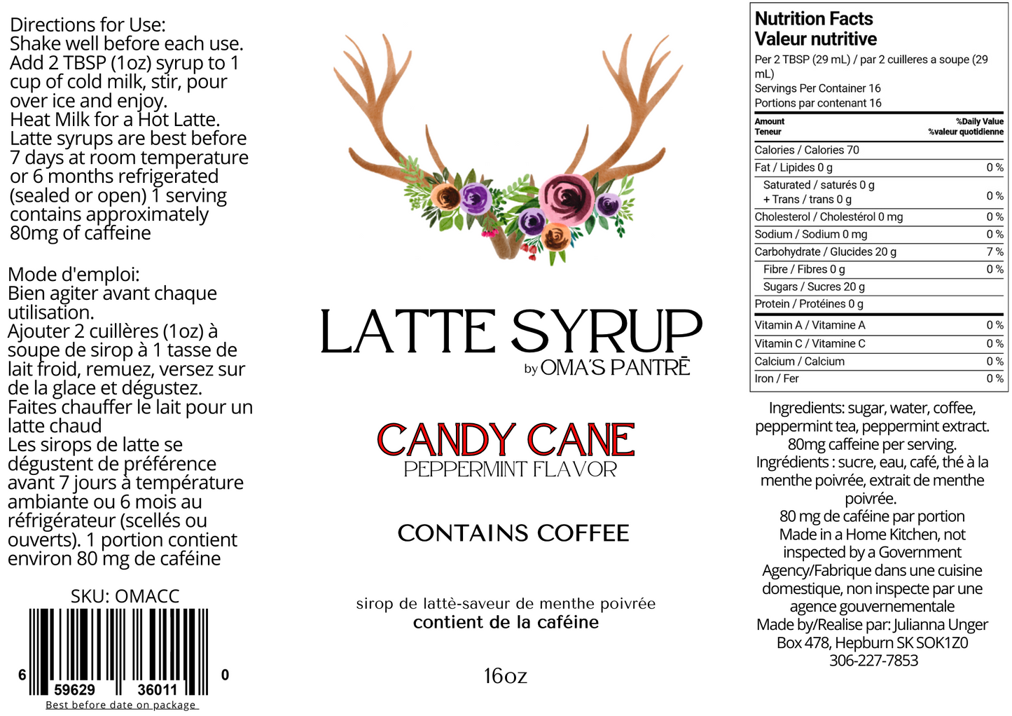 Candy Cane Latte Syrup