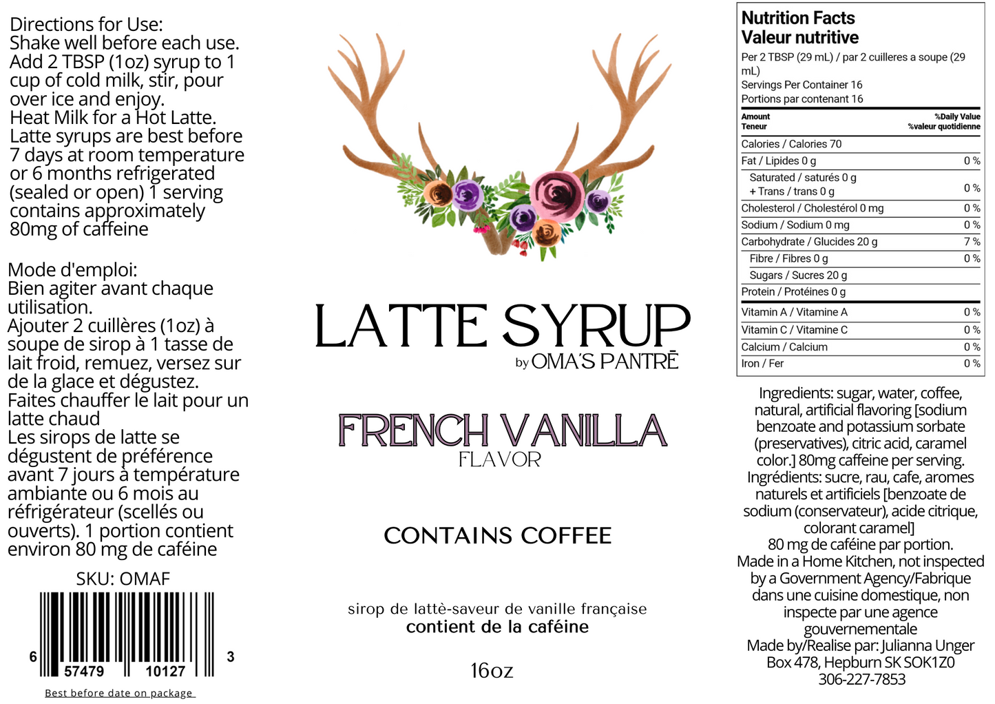 French Vanilla Latte Syrup