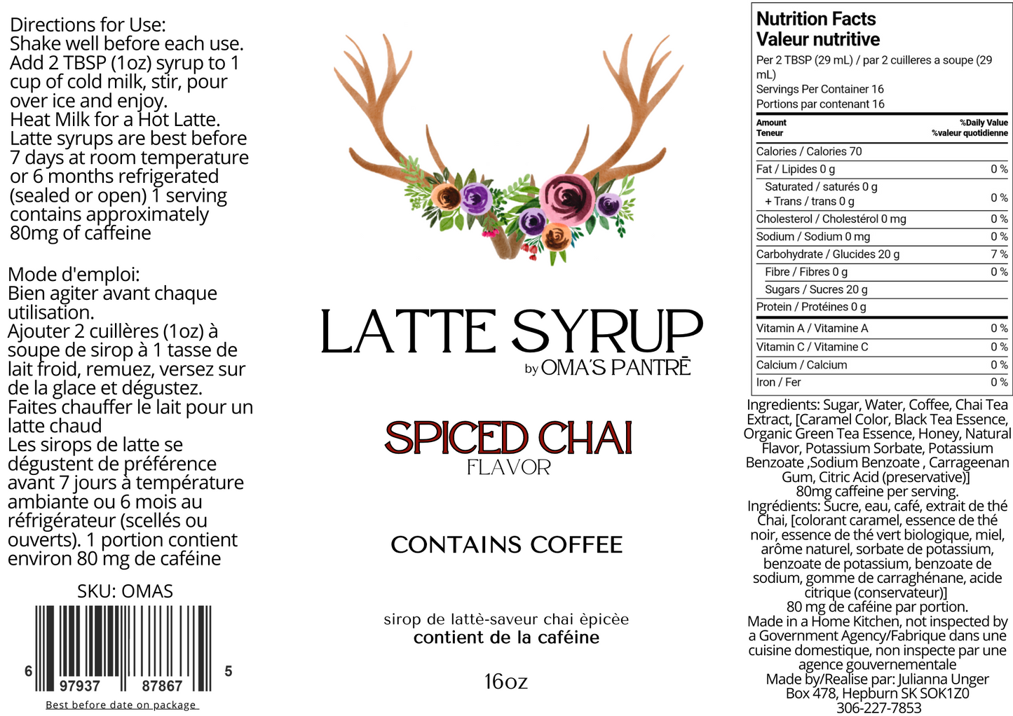 Spiced Chai Latte Syrup