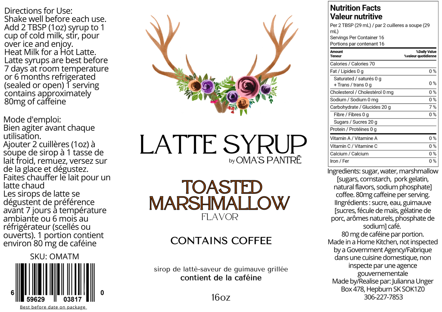 Toasted Marshmallow Latte Syrup